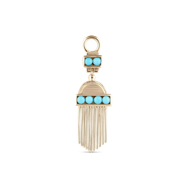 Aztec Turquoise Earring Charm 9ct Gold