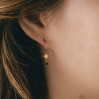 Star Hoop Earrings With Bead