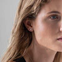 Silver Heart Studs