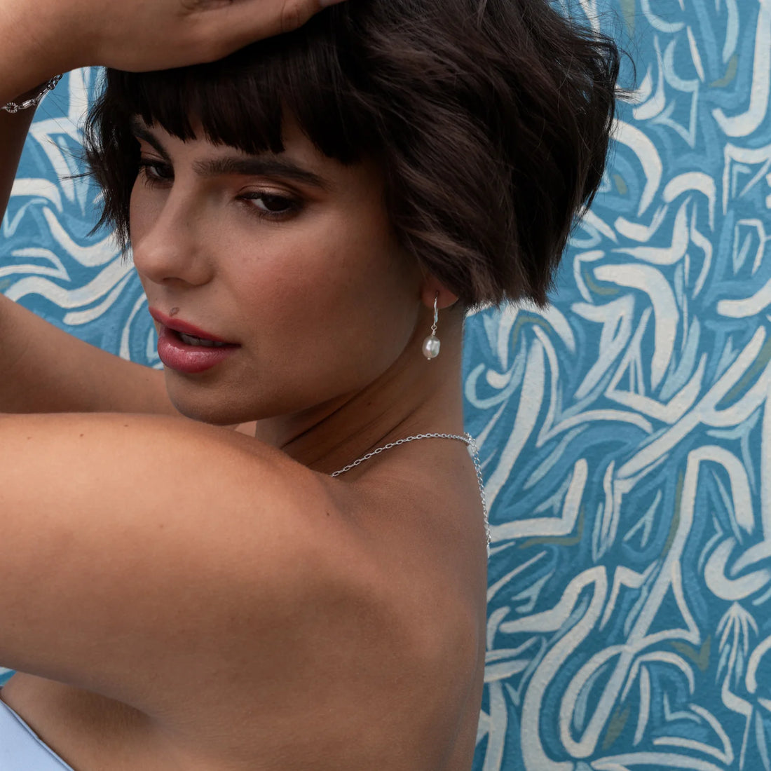 White Baroque Pearl Earrings