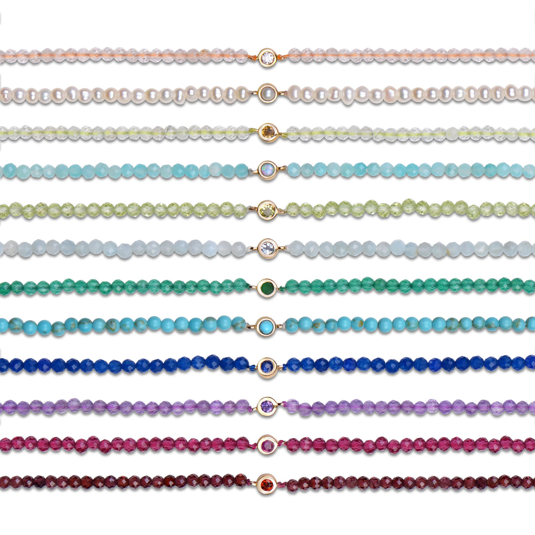 Diamond and Crystal Quartz Beaded Bracelet