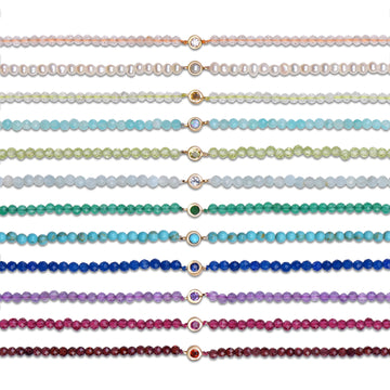 Diamond and Crystal Quartz Beaded Bracelet
