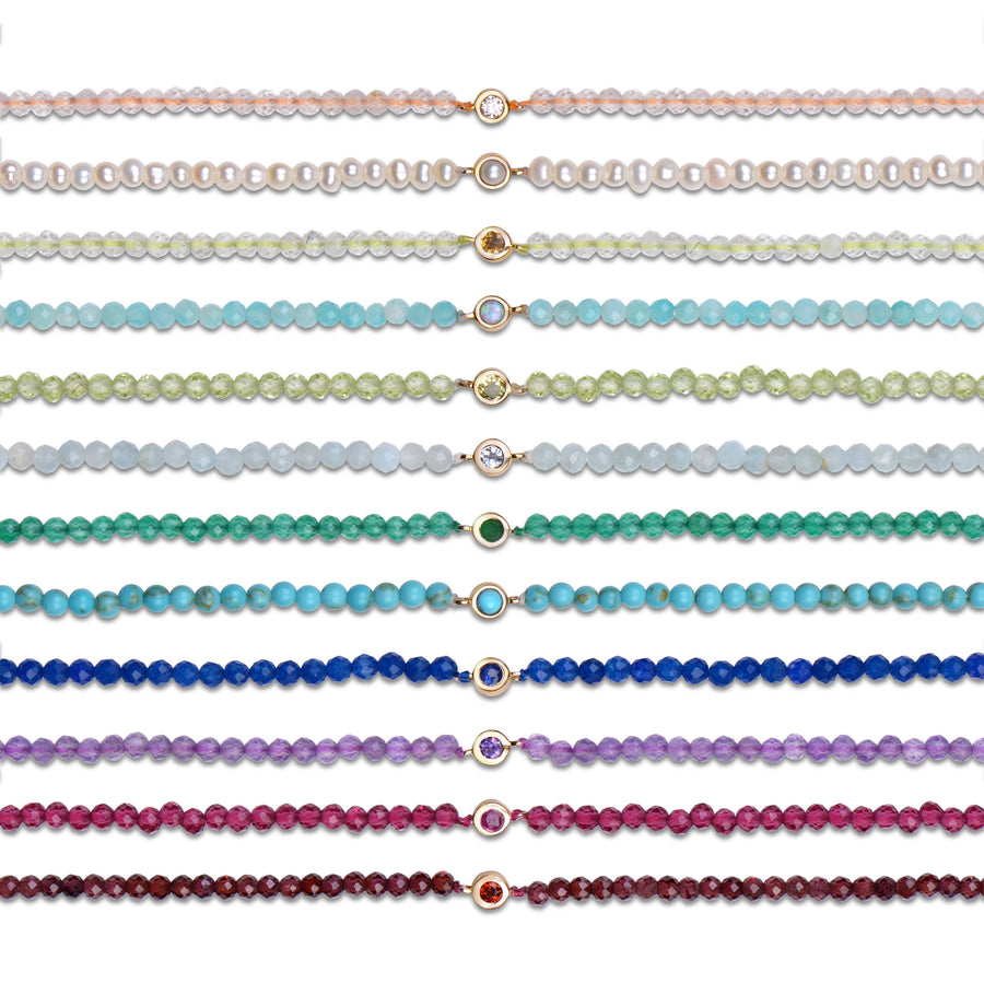 Diamond and Crystal Quartz Beaded Bracelet