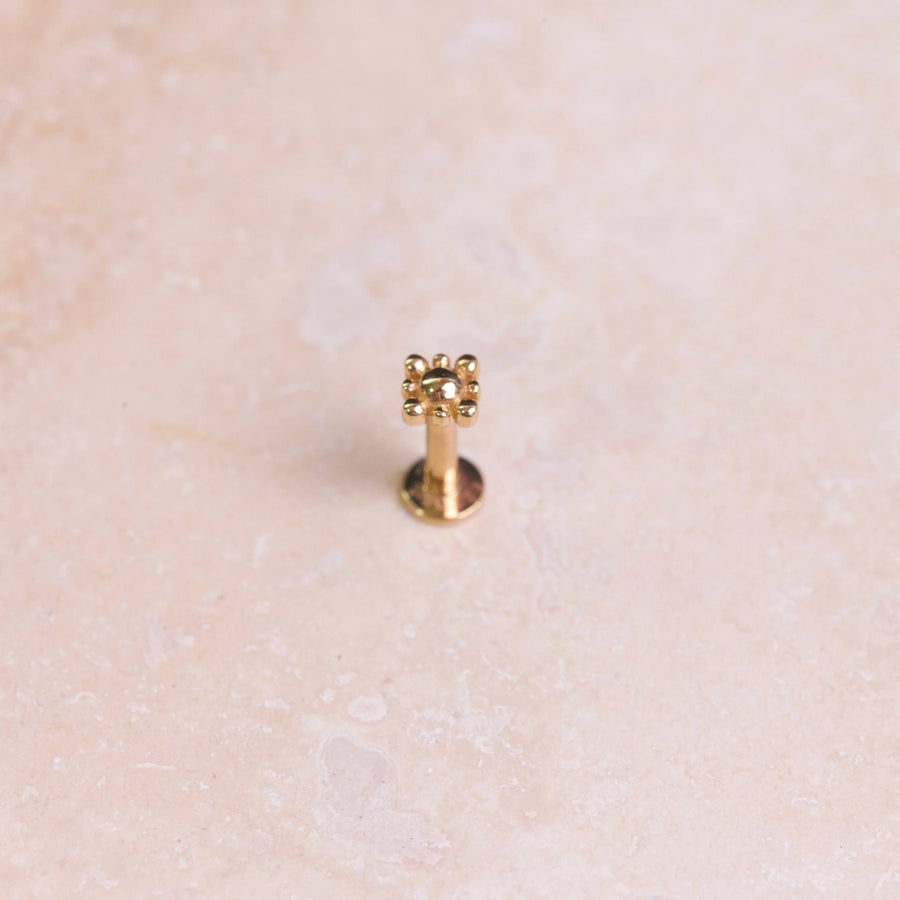 Beaded Flower Flat Back Earring