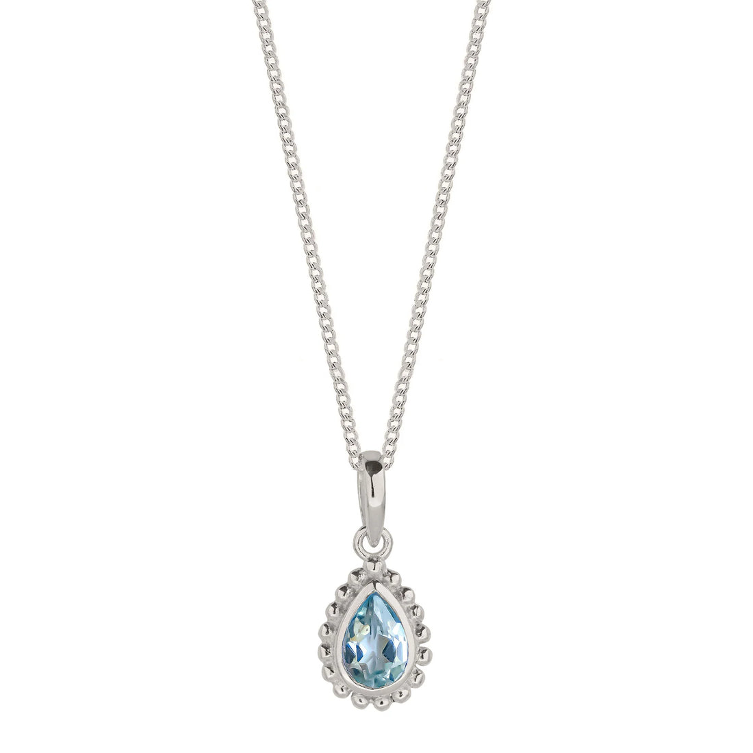 Blue Topaz Silver Necklace