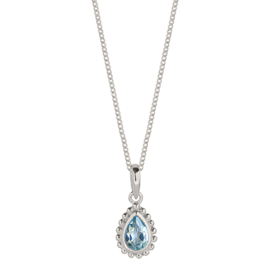 Blue Topaz Silver Necklace