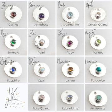 Sterling Silver and Birthstone Boho Hoop Earrings