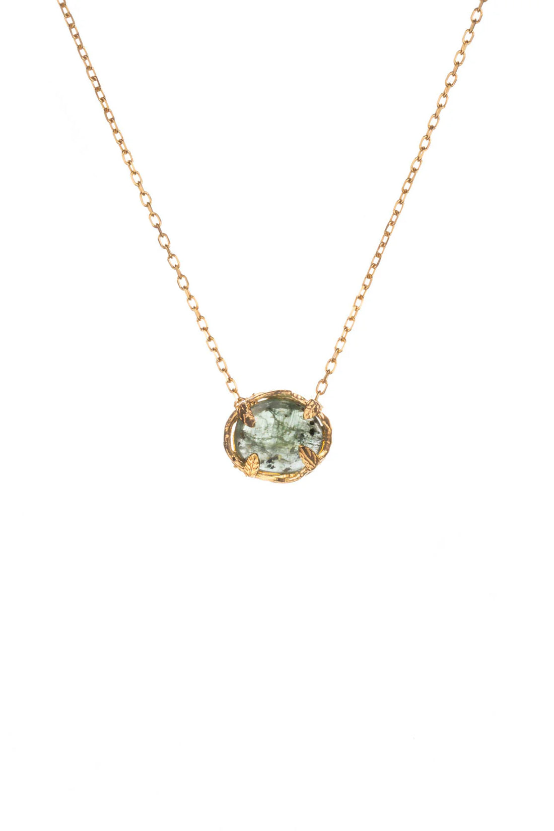 Gold Vermeil Botanical Nest Pendant with Kyanite
