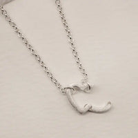 Brushed Silver Heart Connector Necklace