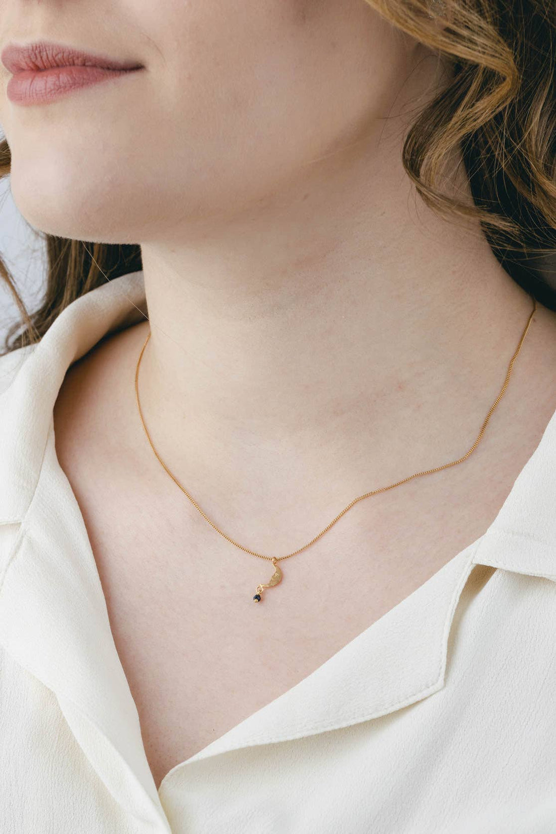 Moon Pendant With Bead