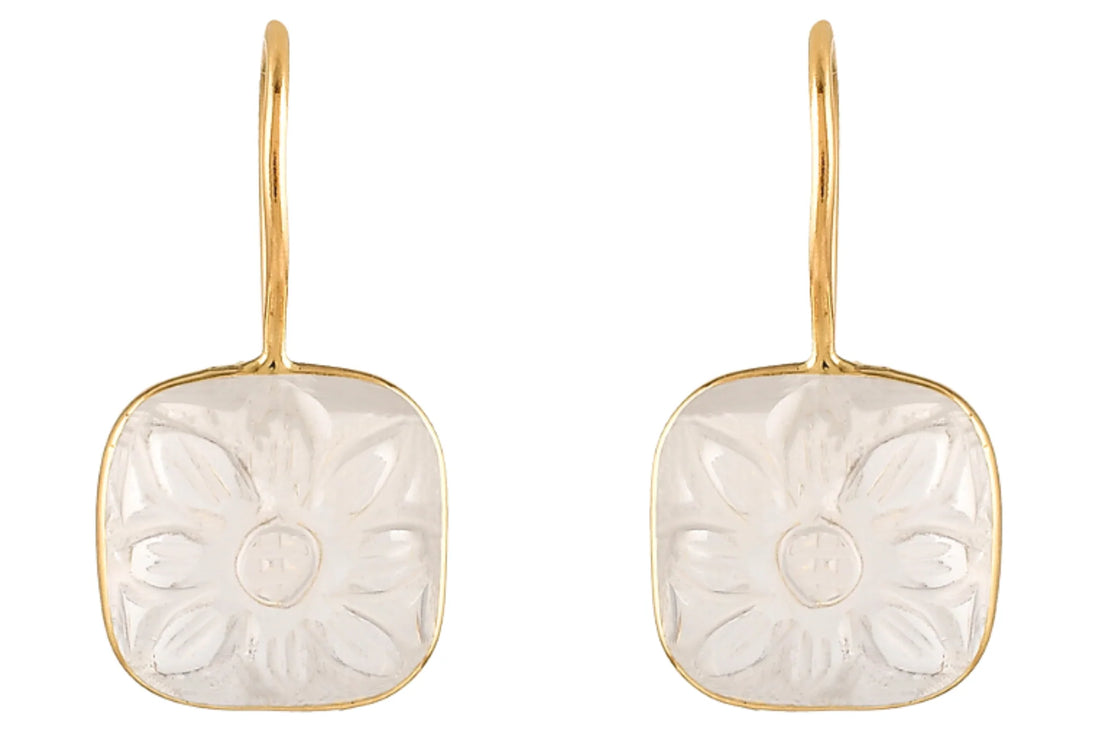 Carmela Carved Rock Crystal Drop Earrings