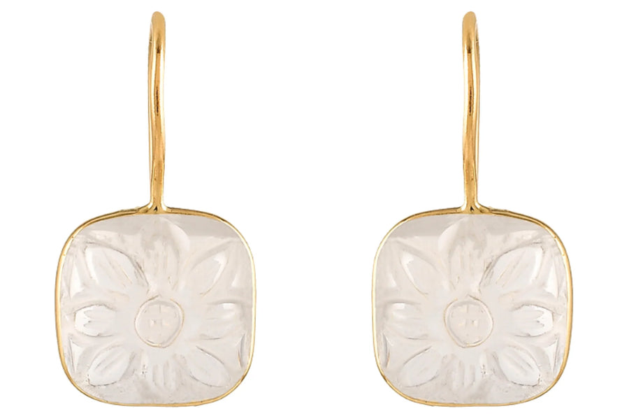 Carmela Carved Rock Crystal Drop Earrings