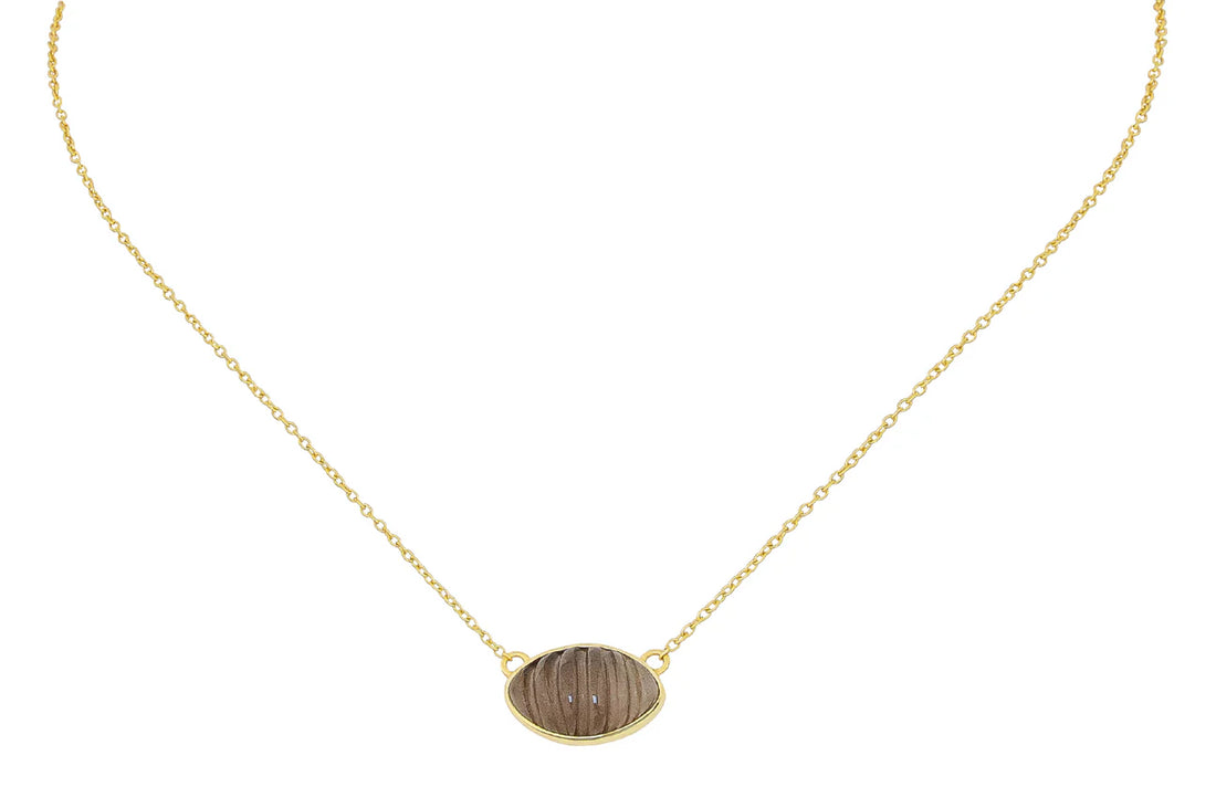 Syrie Smoky Quartz Carved Necklace