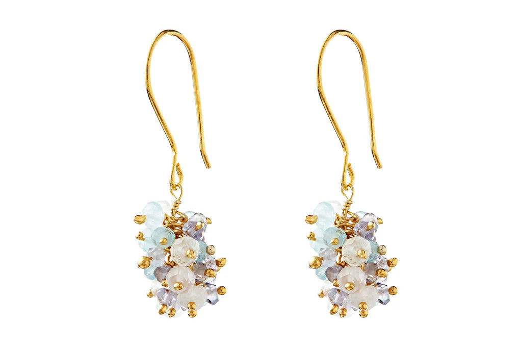 Charlotte Aquamarine & Iolite Bead Earrings