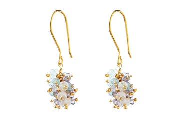 Charlotte Aquamarine & Iolite Bead Earrings