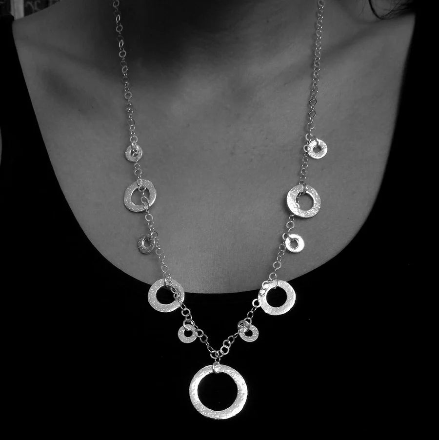 Silver Large Circles Necklace