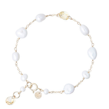 9ct Faceted Citrine and Pearl Bracelet
