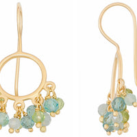 Cora Peridot, Apatite & Aquamarine Circle Earrings