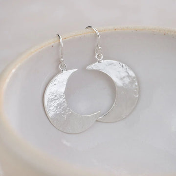 Silver Cresent Moon Earrings