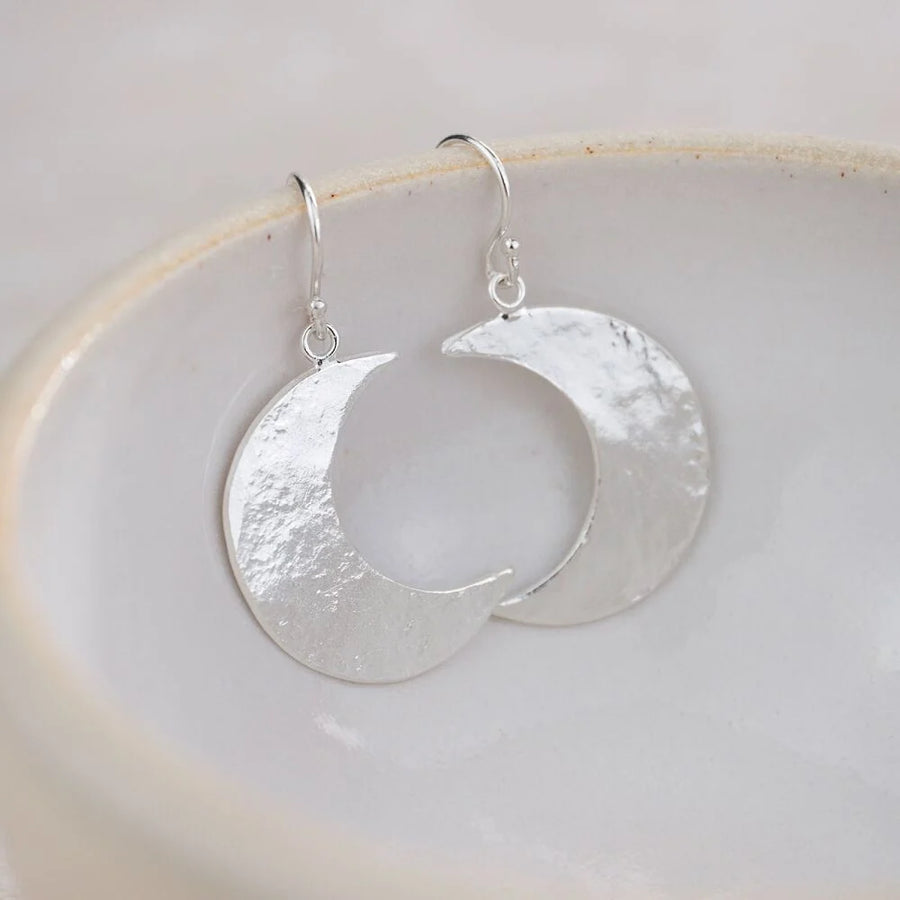 Silver Cresent Moon Earrings