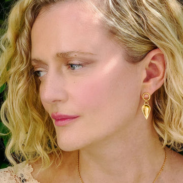 Gold vermeil Komorebi Cupped Leaf Drop Earrings