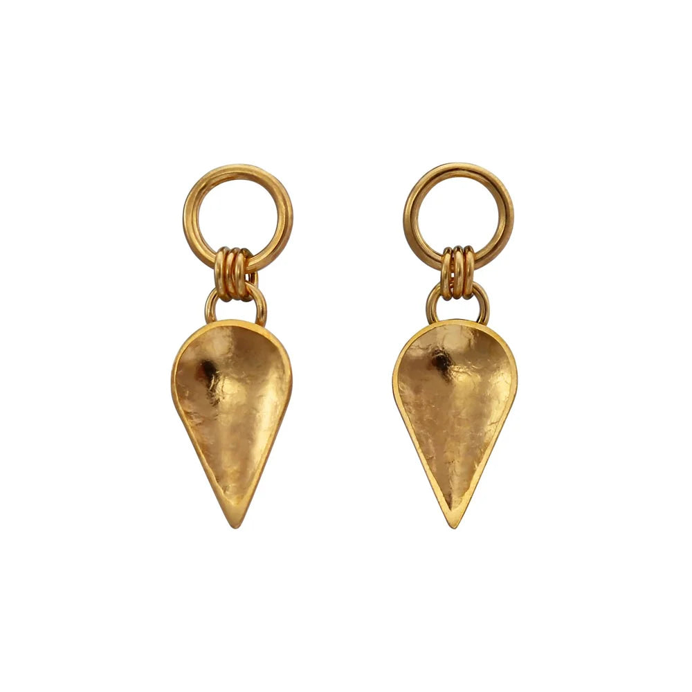 Gold vermeil Komorebi Cupped Leaf Drop Earrings