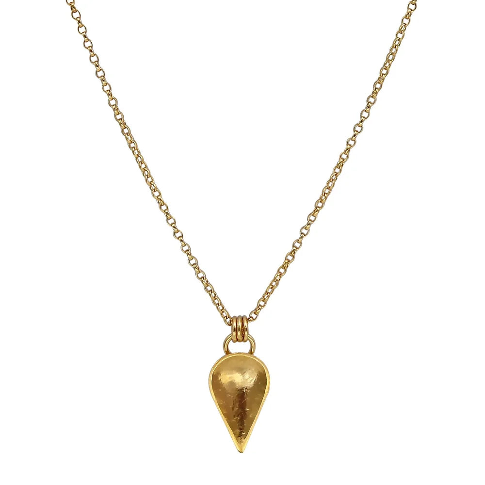 Gold Vermeil Cupped Leaf Pendant