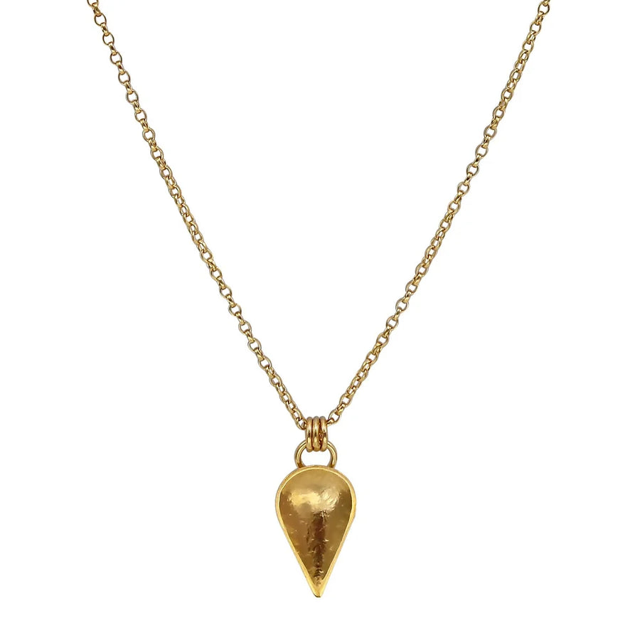 Gold Vermeil Cupped Leaf Pendant