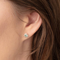 Marquise flower stud earrings
