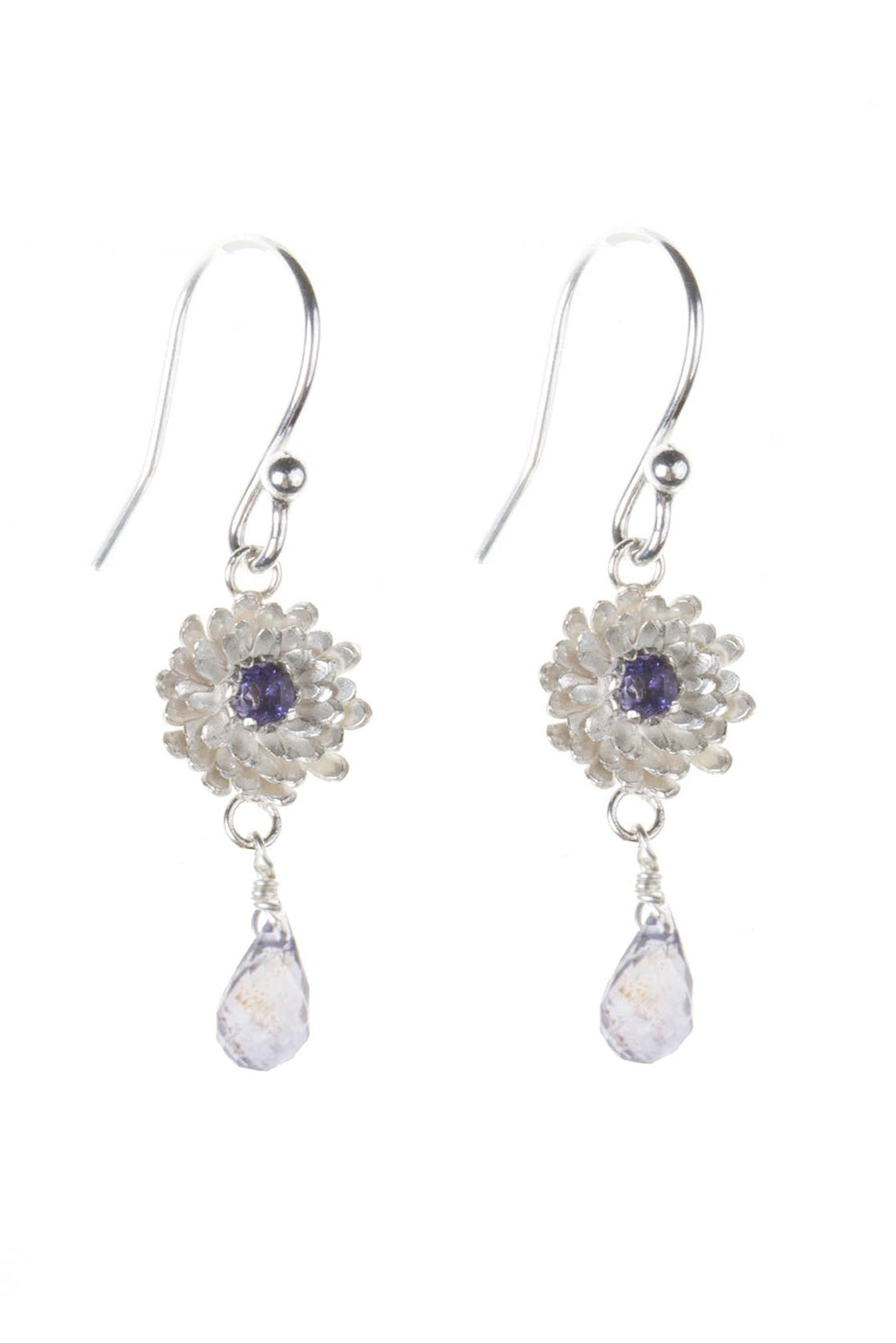 Gold Vermeil Dahlia Drop Briolette Earrings