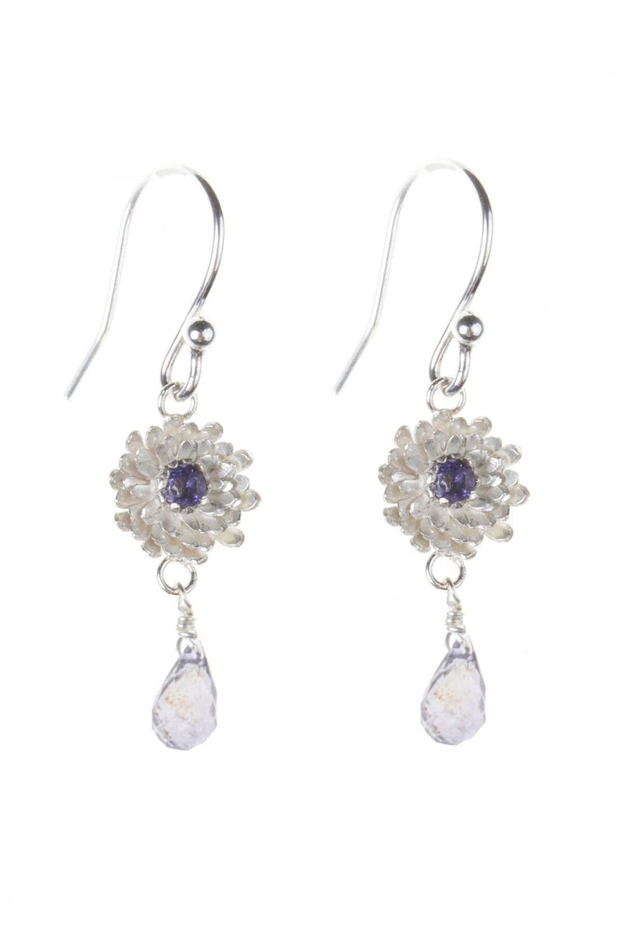 Gold Vermeil Dahlia Drop Briolette Earrings