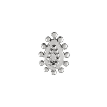 White Gold Dala Bold Tear Stud Earring