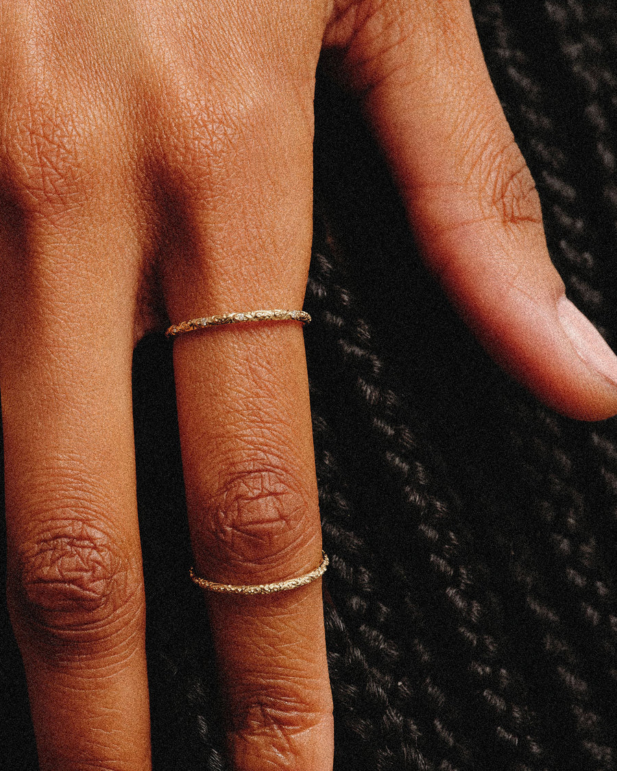 Dala Diamond Engraved Skinny Band