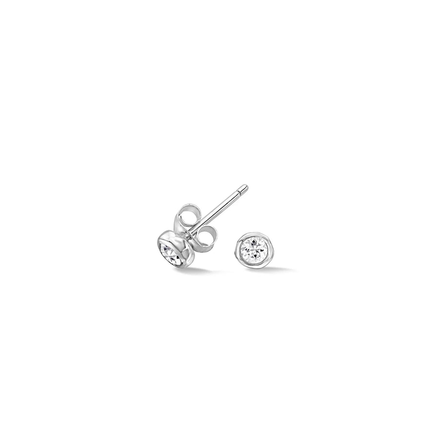 White Sapphire Dewdrop Stud Earrings