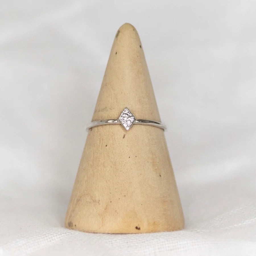Silver Mini Diamond Shape Ring