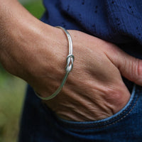 Silver Double Love Knot Bangle