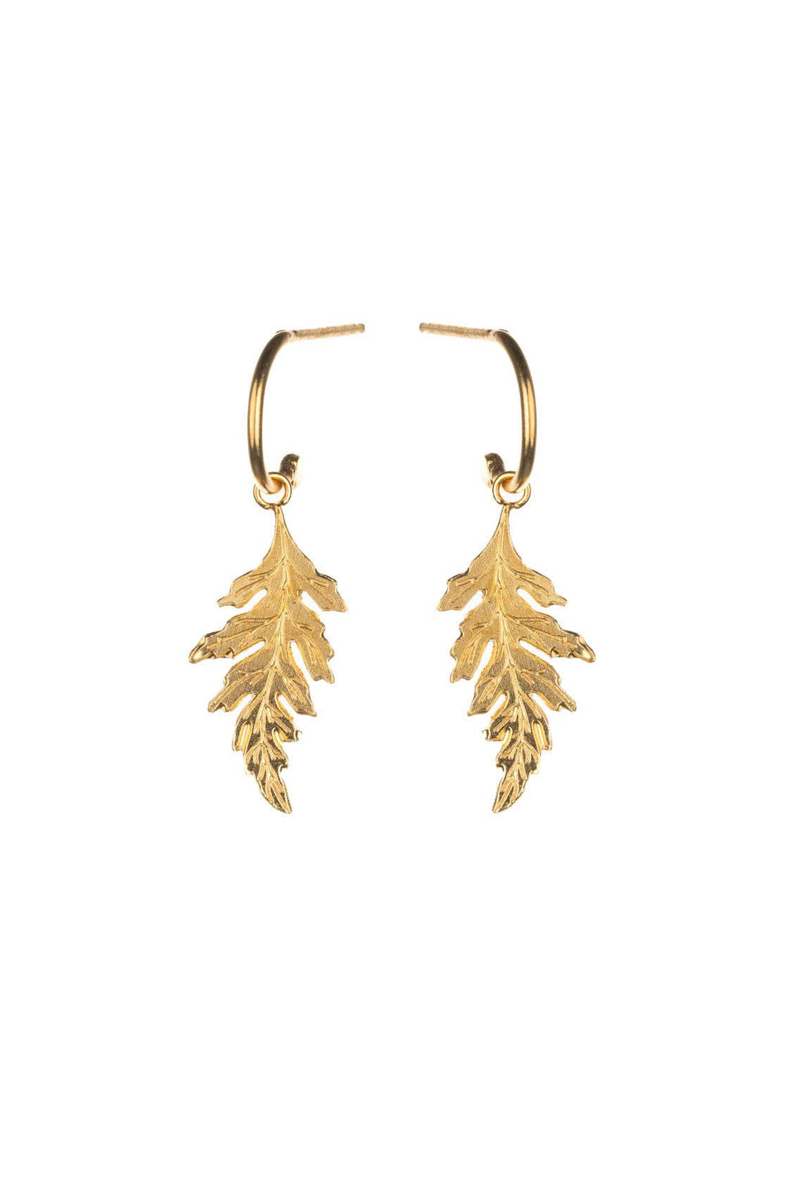 Poppy Leaf Earrings On Hoops