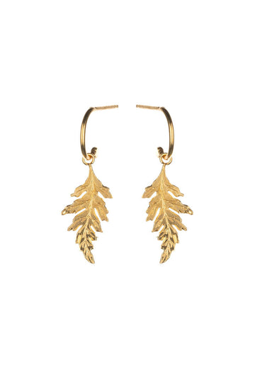 Poppy Leaf Earrings On Hoops