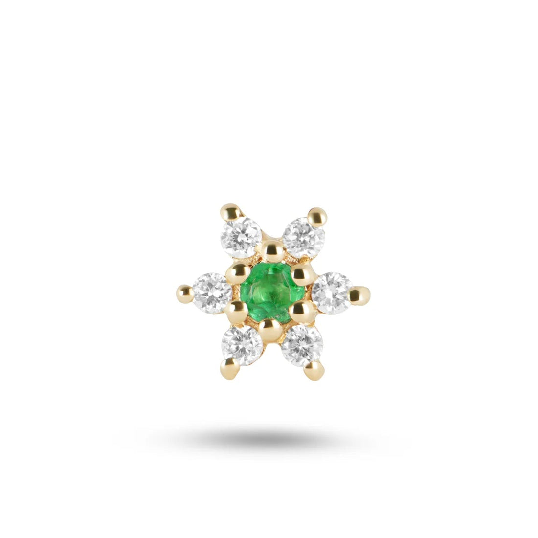 Emerald Flower Stud