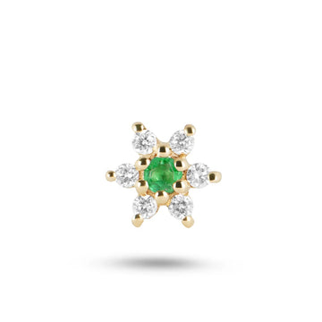 Emerald Flower Stud