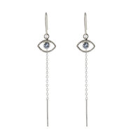 Silver Eye Of Intuition Threader Earrings