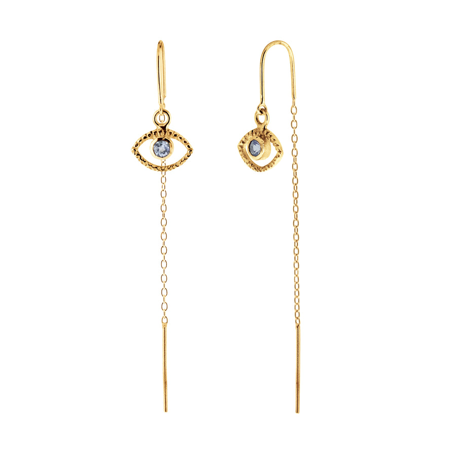 Gold Vermeil Eye of Intuition Threader Earrings