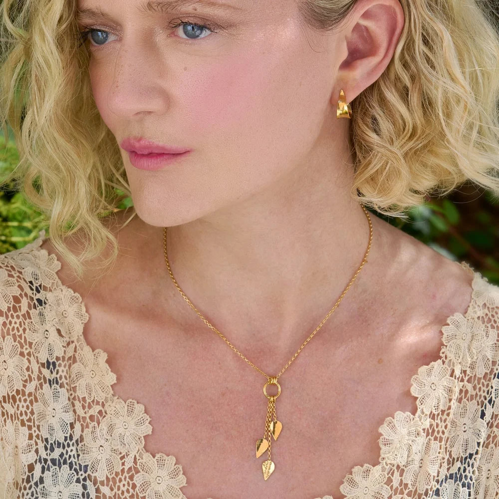 Komorebi Falling Leaves Pendant Gold Vermeil