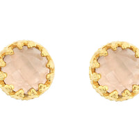 Fara Rose Quartz Gemstone Stud Earrings