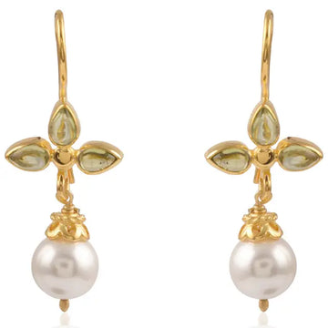 Fifi Peridot & Pearl Earrings