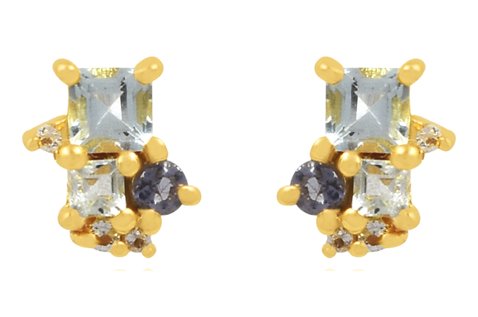 Florence Blue Topaz & Iolite Studs