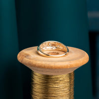 9ct Gold Diamond Bombe Ring