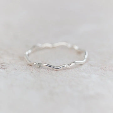 Silver Geo Scroll Stacking Ring
