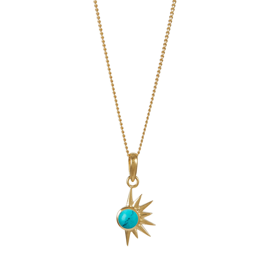 Gold Vermeil Total Eclipse Turquoise Necklace