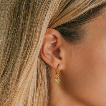 Gold Vermeil Peridot Huggie Hoop Earrings